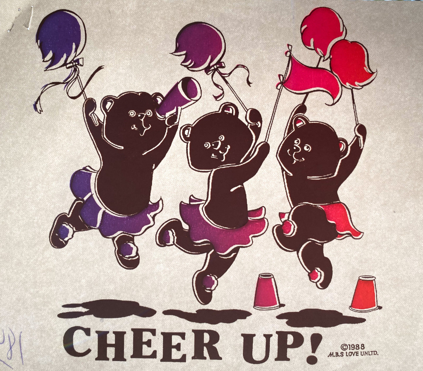 Cheer Up! Vintage Iron On Heat Transfer