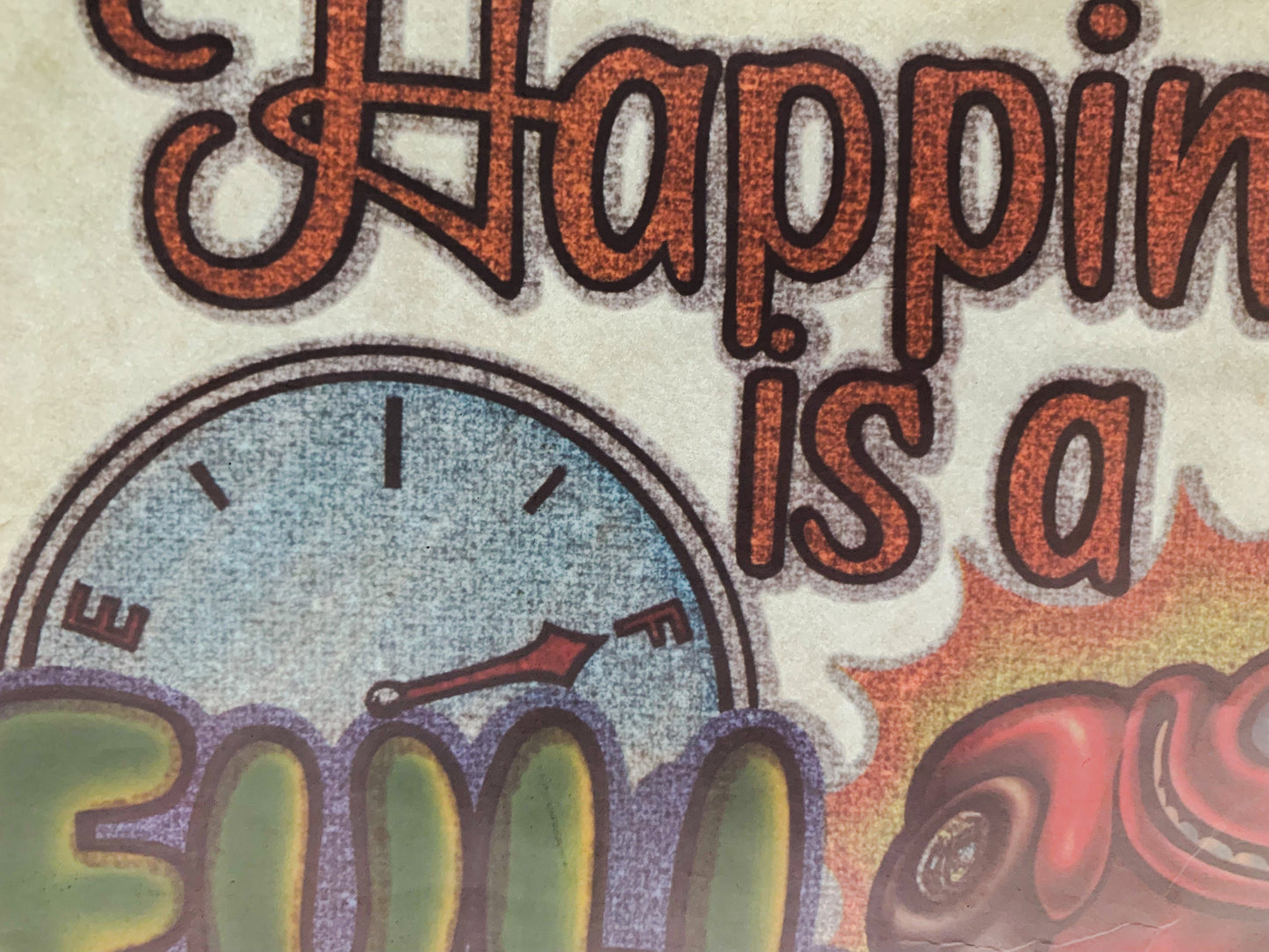 Happiness is a Full Tank Vintage Iron On Heat Transfer