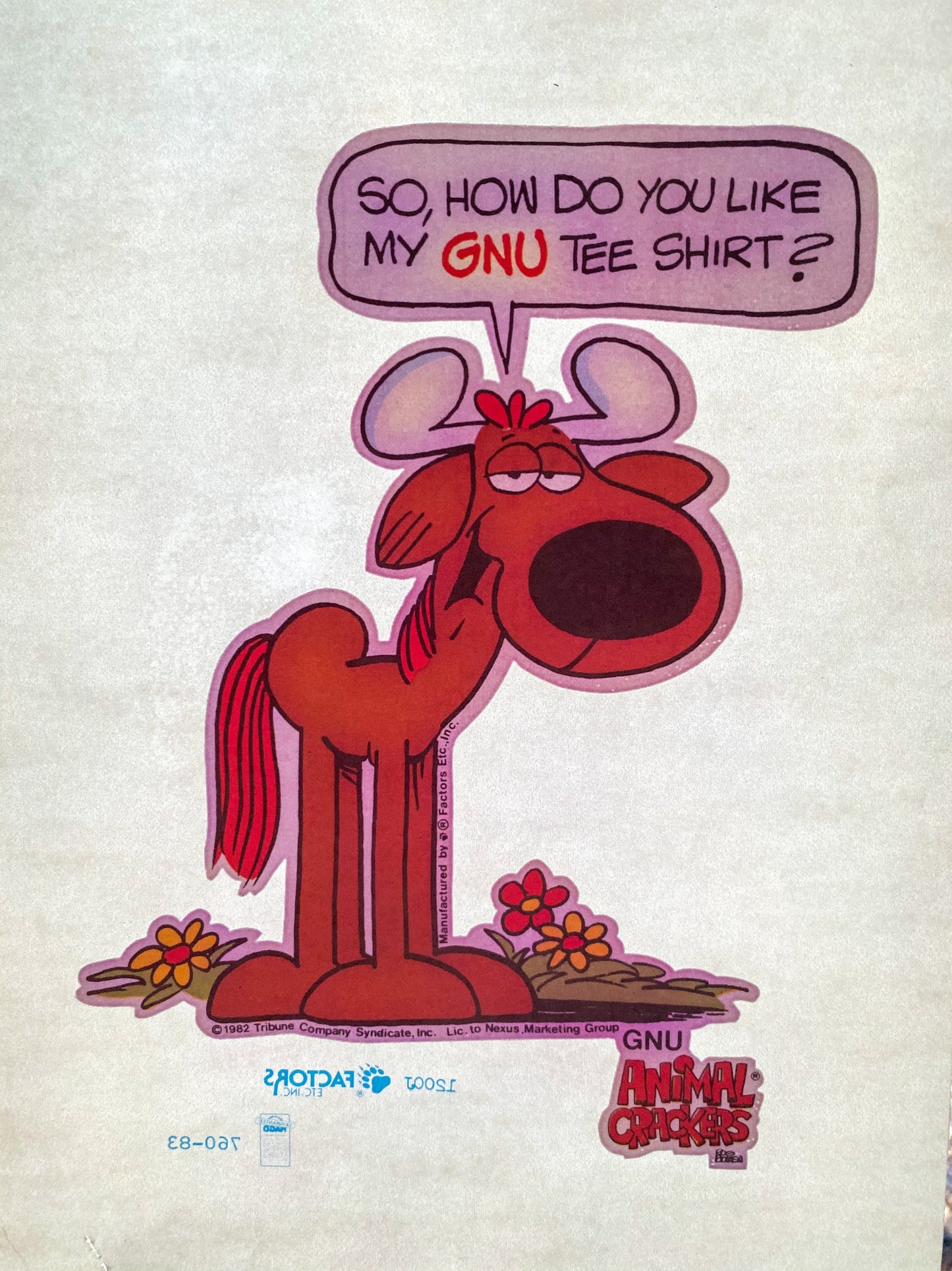 So, How Do You Like My GNU Tee Shirt Vintage Iron On Heat Transfer