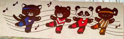 Dancing Bears Vintage Iron On Heat Transfer