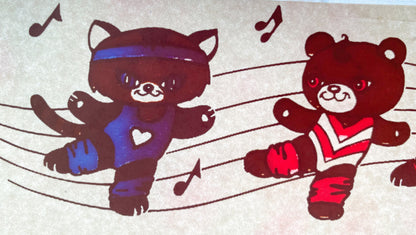 Dancing Bears Vintage Iron On Heat Transfer