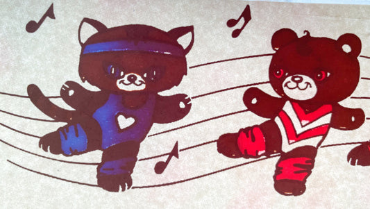 Dancing Bears Vintage Iron On Heat Transfer