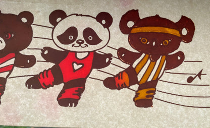 Dancing Bears Vintage Iron On Heat Transfer
