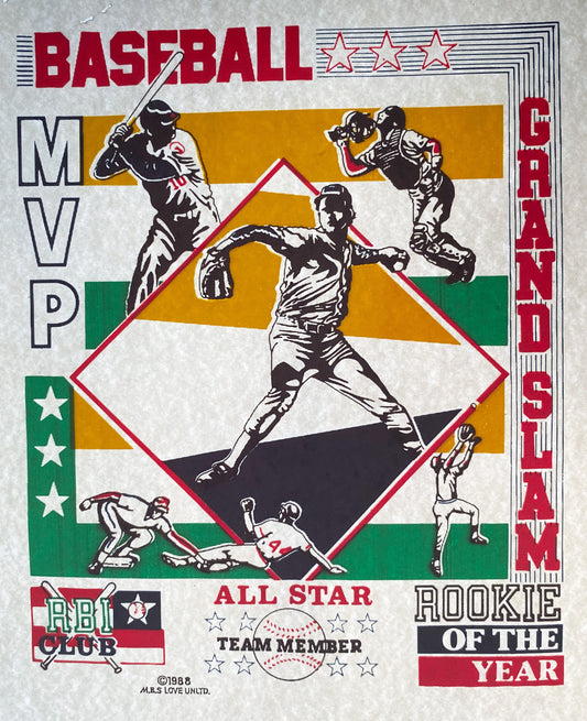 Baseball MVP Vintage Iron On Heat Transfer
