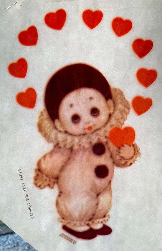 Young Clown Vintage Iron On Heat Transfer