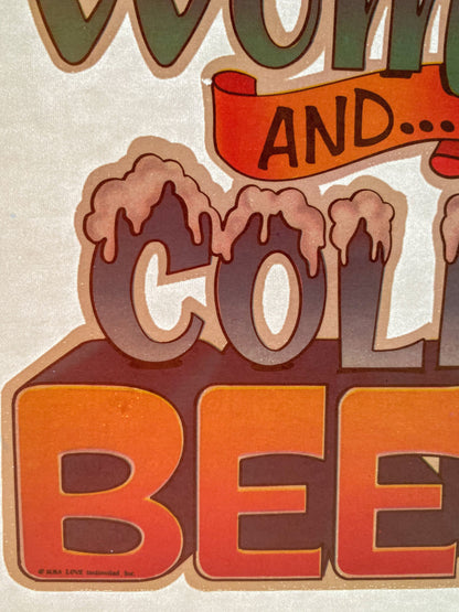 I Love Hot Women and Cold Beer Vintage Iron On Heat Transfer