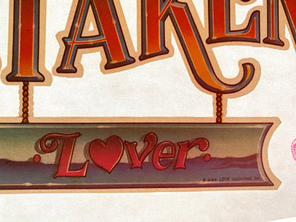 Forget It! He's Taken Vintage Glitter Iron On Heat Transfer