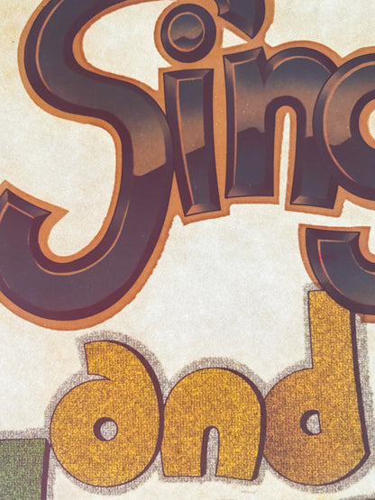 Single and Lovin' It Vintage Glitter Iron On Heat Transfer