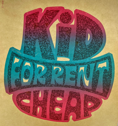 Kid For Rent Cheap Vintage Glitter Iron On Heat Transfer