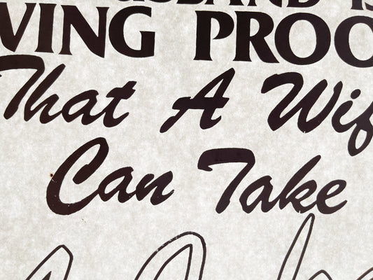 A Husband is Living Proof... Vintage Iron On Heat Transfer