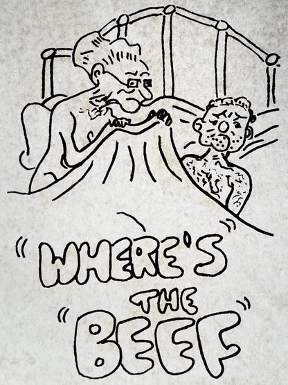 Where's The Beef? Vintage Iron On Heat Transfer