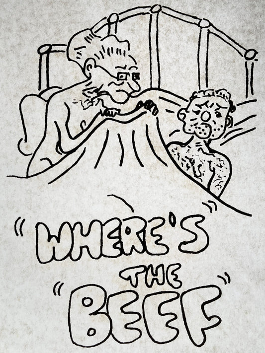 Where's The Beef? Vintage Iron On Heat Transfer