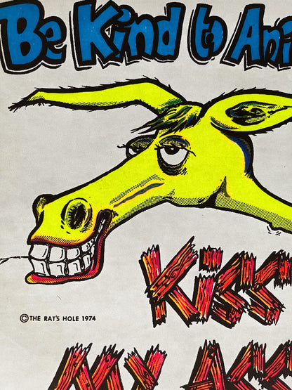 Be Kind To Animals... Vintage Iron On Heat Transfer