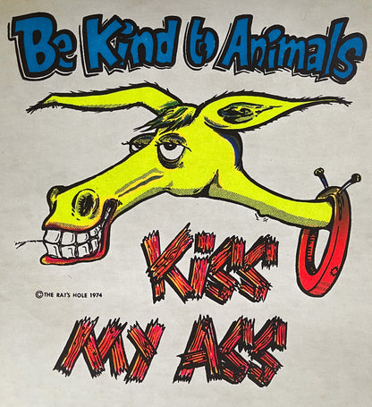 Be Kind To Animals... Vintage Iron On Heat Transfer