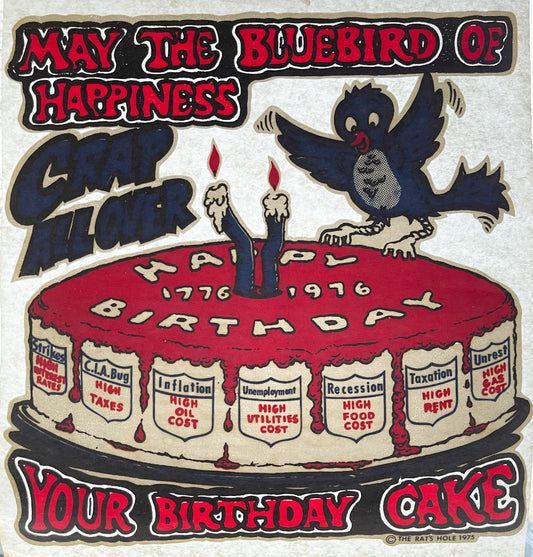 Blue Bird of Happiness... Vintage Iron On Heat Transfer