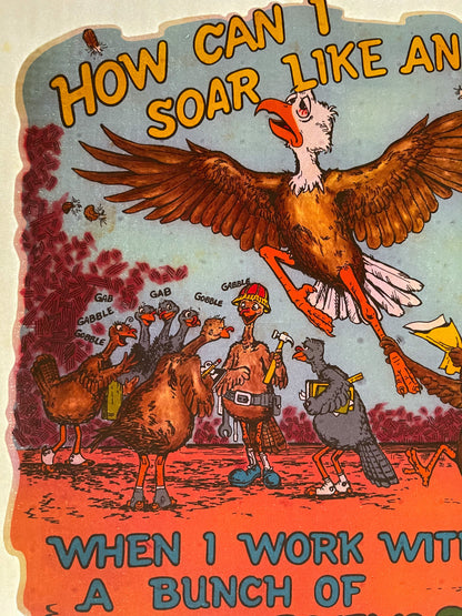 How Can I Soar Like An Eagle... Vintage Iron On Heat Transfer