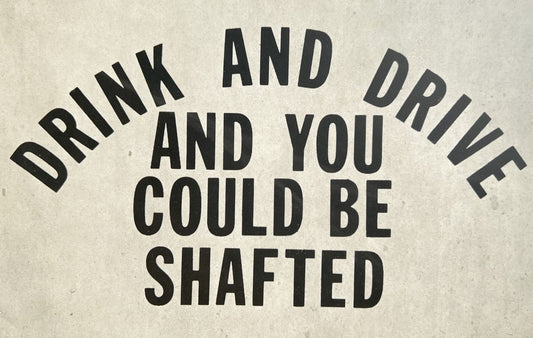 Drink and Drive... Vintage Iron On Heat Transfer