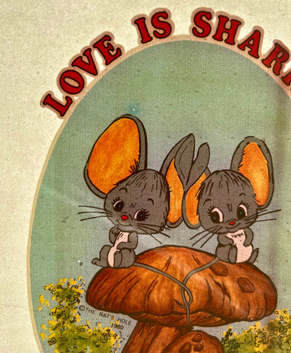 Love is Sharing Vintage Iron On Heat Transfer