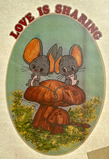 Love is Sharing Vintage Iron On Heat Transfer
