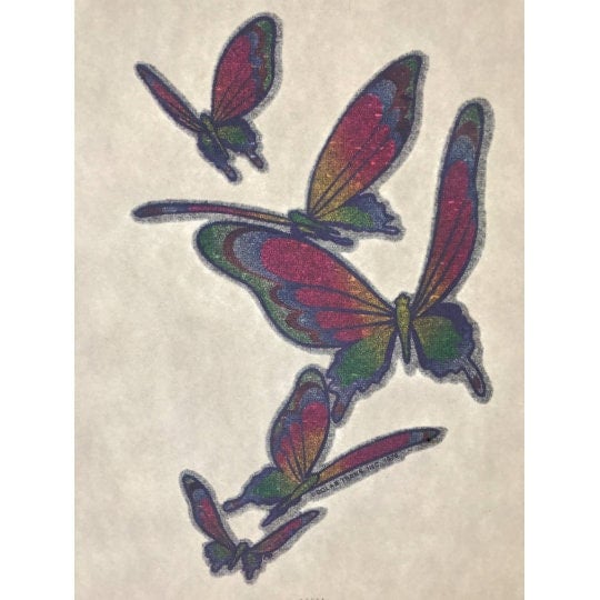 Butterflies Vintage Glitter Iron On Heat Transfer