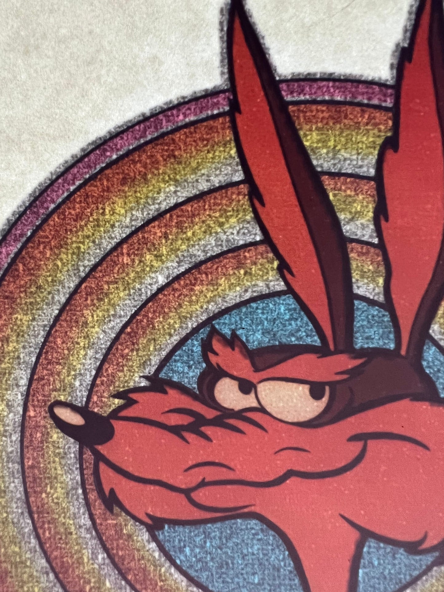 Wile E. Coyote Vintage Glitter Iron On Heat Transfer