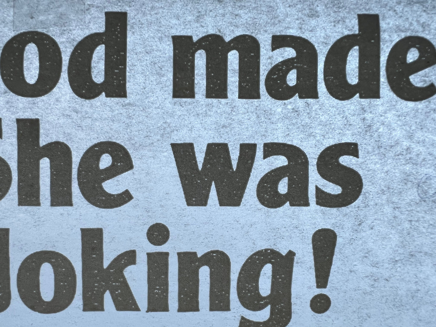 When God Made Man She Was Only Joking! Vintage Iron On Heat Transfer