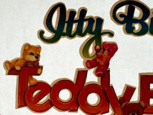 Itty Bitty Teddy Bear Committee Vintage Iron On Heat Transfer