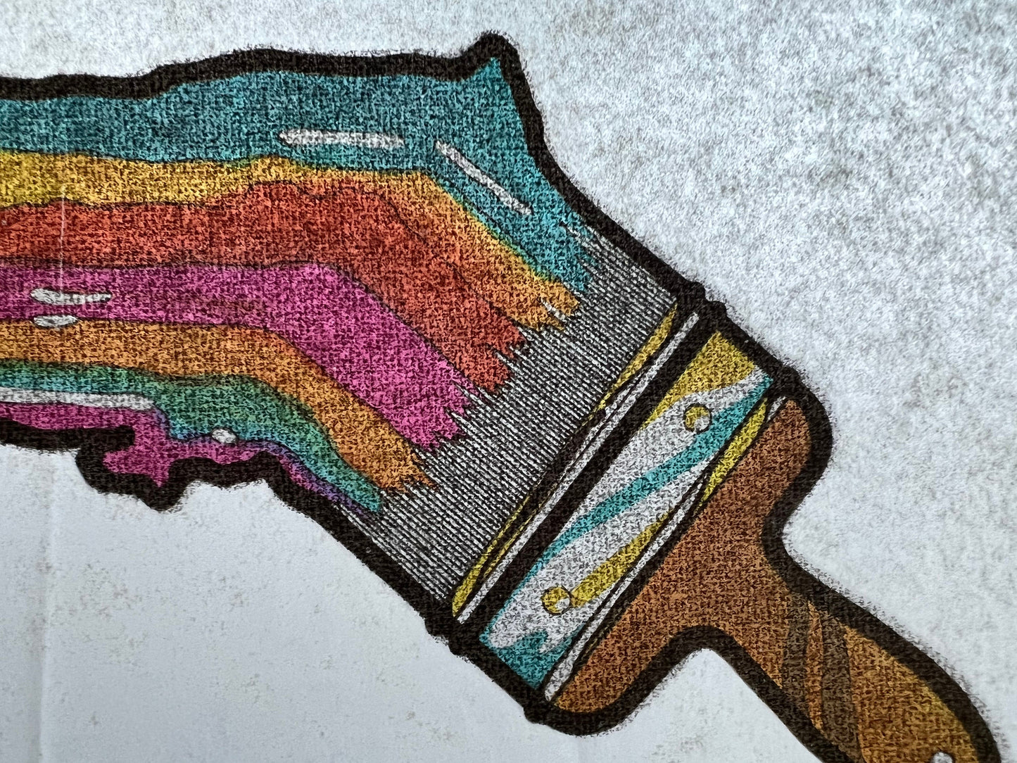 Rainbow Paintbrush Glitter Vintage Iron On Heat Transfer