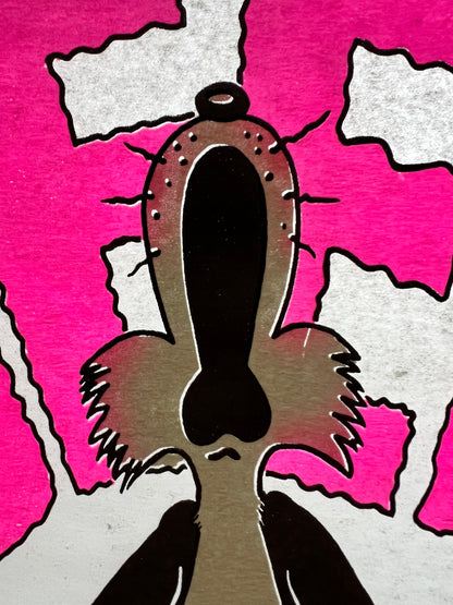 BEER with Yelling Cat Vintage Iron On Heat Transfer