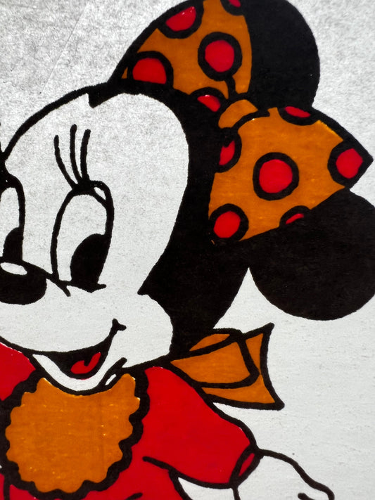 Red/Orange Baby Minnie Mouse Disney Vintage Iron On Heat Transfer