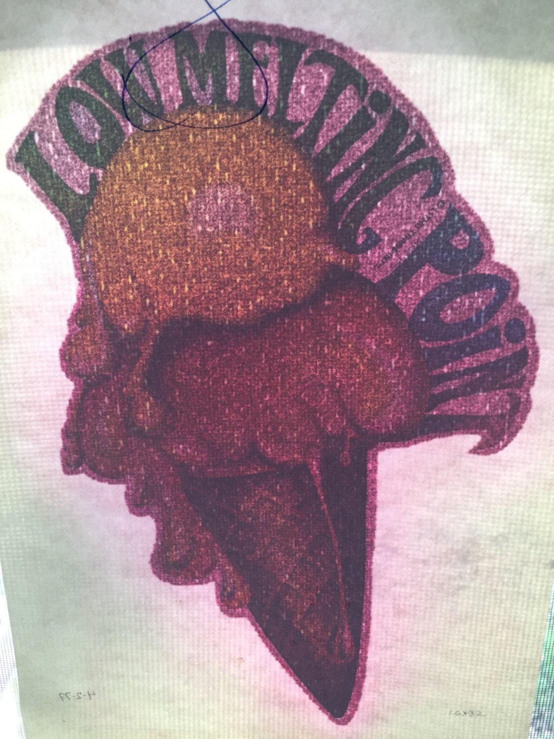 Low Melting Point Ice Cream Vintage Rainbow Glitter Iron On Heat Transfer