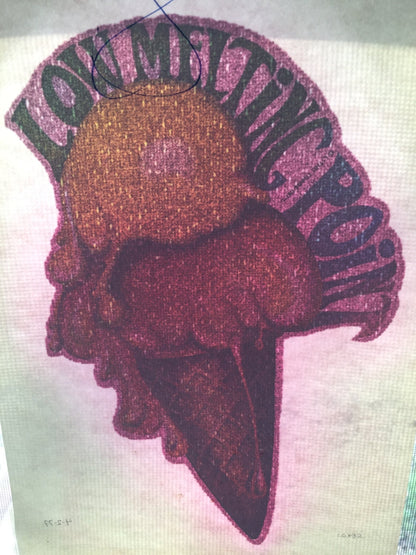 Low Melting Point Ice Cream Vintage Rainbow Glitter Iron On Heat Transfer
