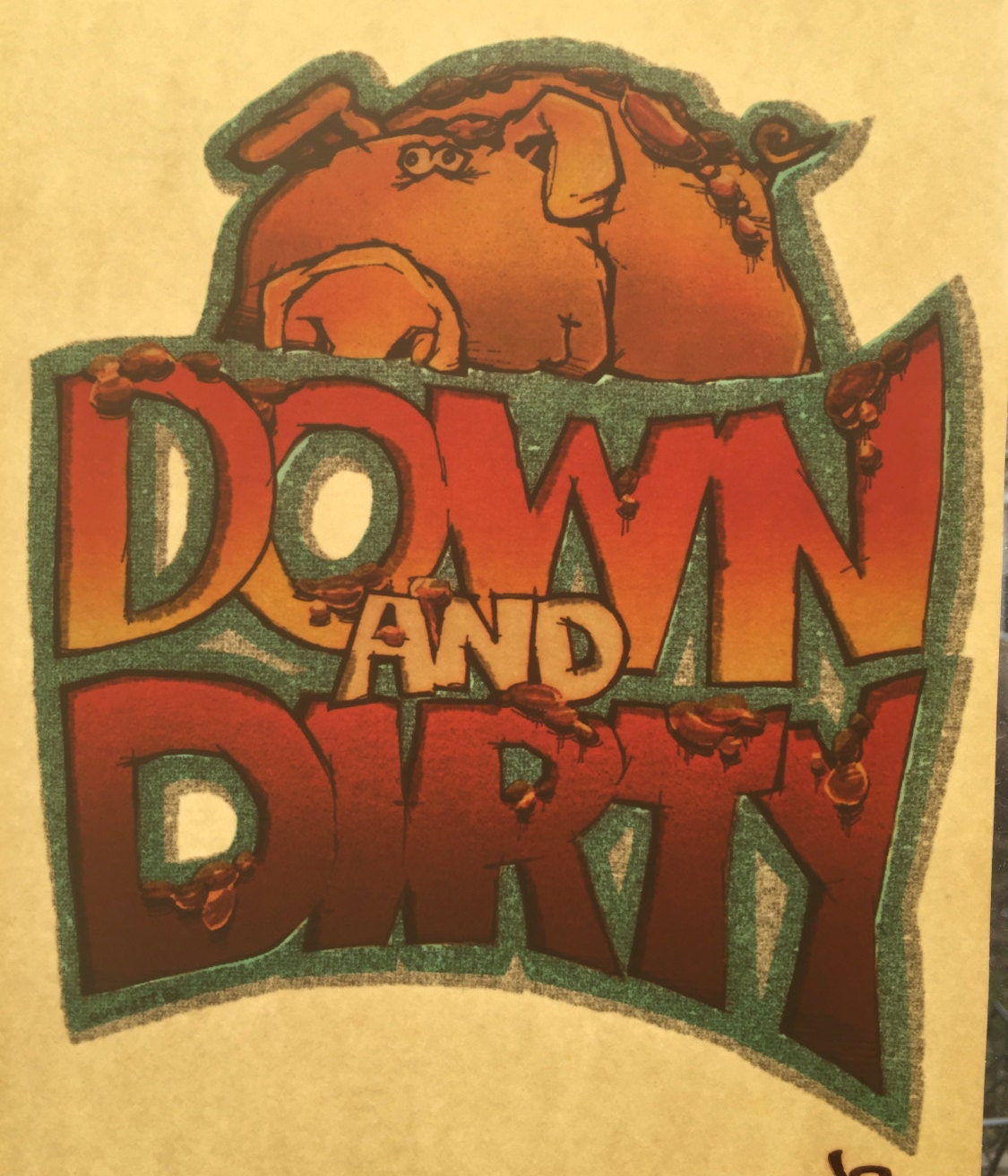 Down and Dirty Vintage Glitter Iron On Heat Transfer