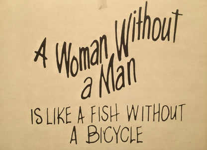 A Woman Without A Man... Vintage Iron On Heat Transfer