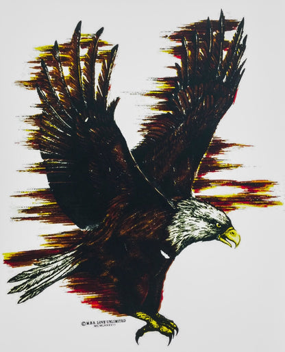 Large Bald Eagle Vintage 70s Iron On Heat Transfer