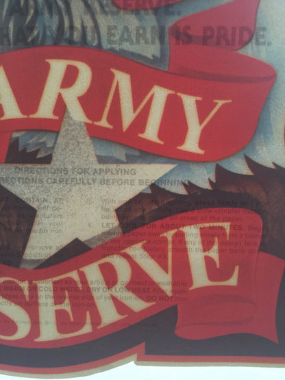 Army Reserve Vintage Iron On Heat Transfer