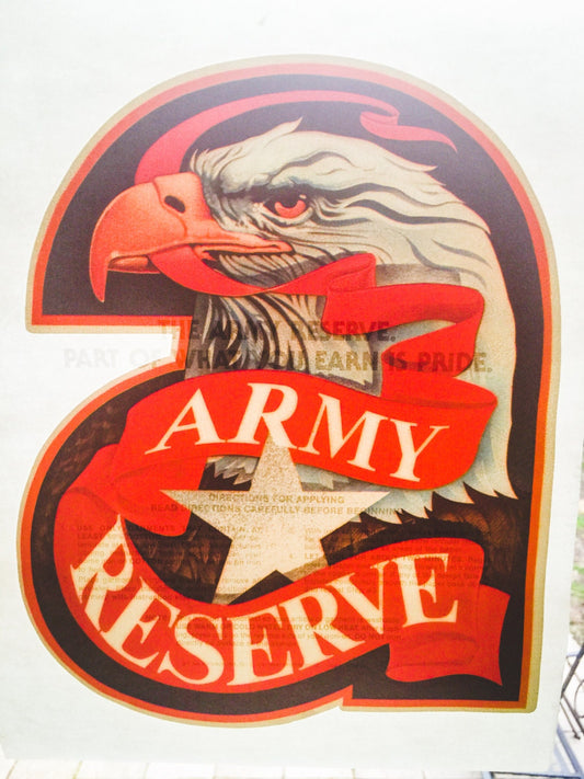 Army Reserve Vintage Iron On Heat Transfer