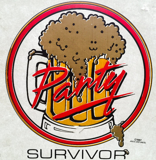 Party Survivor Vintage 1987 Iron On Heat Transfer