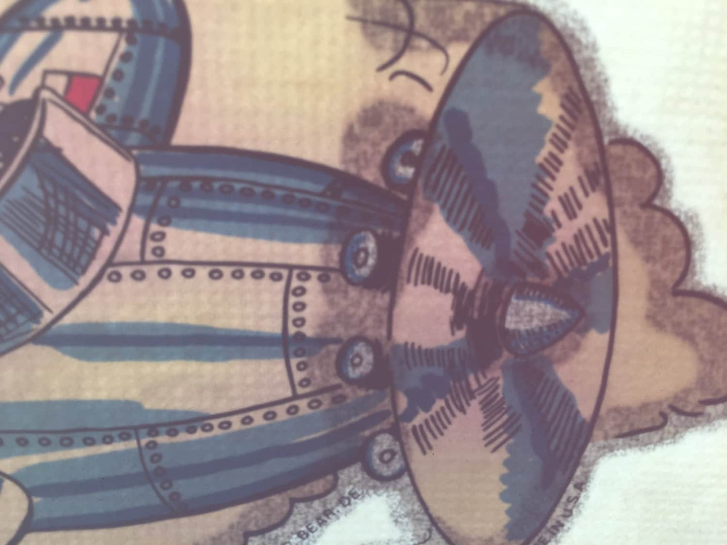 Popeye and Airplane Vintage Iron On Heat Transfer