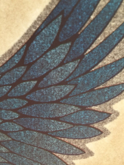 Hawk and Snake Vintage Holoubek Studios Glitter Iron On Heat Transfer