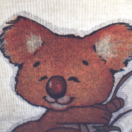 Koala Vintage Glitter Iron On Heat Transfer